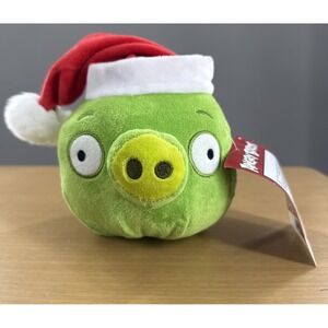 Angry Birds Green Pig Santa Plush Soft With Original Tags 5"